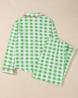 Plus Size Christmas Plaid Contrast Trim Pajama Set
