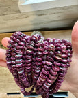 20 Inch purple spiny shell and 3 mm sterling silver pearls