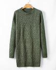 Cable Knit Drop Shoulder Sweater Dress