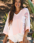Aubree Floral Lace Crochet Patchwork Blouse