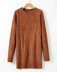 Cable Knit Drop Shoulder Sweater Dress