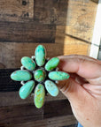Big Flower ring- size 9 - Sonoran Gold turquoise ring and sterling silver