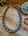 14 inch 10 mm and 10 mm Sterling Silver Pearls choker necklace