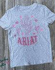 Ariat Girls Cactus Rose Tee - Heather Grey