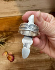 Long Ring - Size 8 1/2 - White Buffalo Ring & sterling silver
