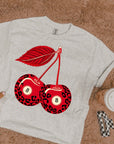 Leopard Cherries TEE or CREWNECK