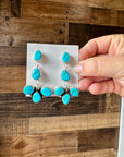 Big Dangle Earrings - Kingman Turquoise & Sterling Silver