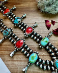 Multi Stone Squash blossom with matching earrings