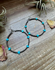 Turquoise Verasite heart hoops