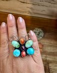 Butterfly Ring - Adjustable - Mix Stone & Sterling Silver III