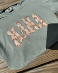 Mushroom mama print bay comfort color tee