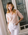 MASON'S DAUGHTER | Cropped Melissa Sweater, Soft Pink