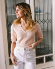 MASON'S DAUGHTER | Cropped Melissa Sweater, Soft Pink