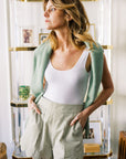 MASON'S DAUGHTER | Scallop Seersucker Shorts, Olive & Ivory