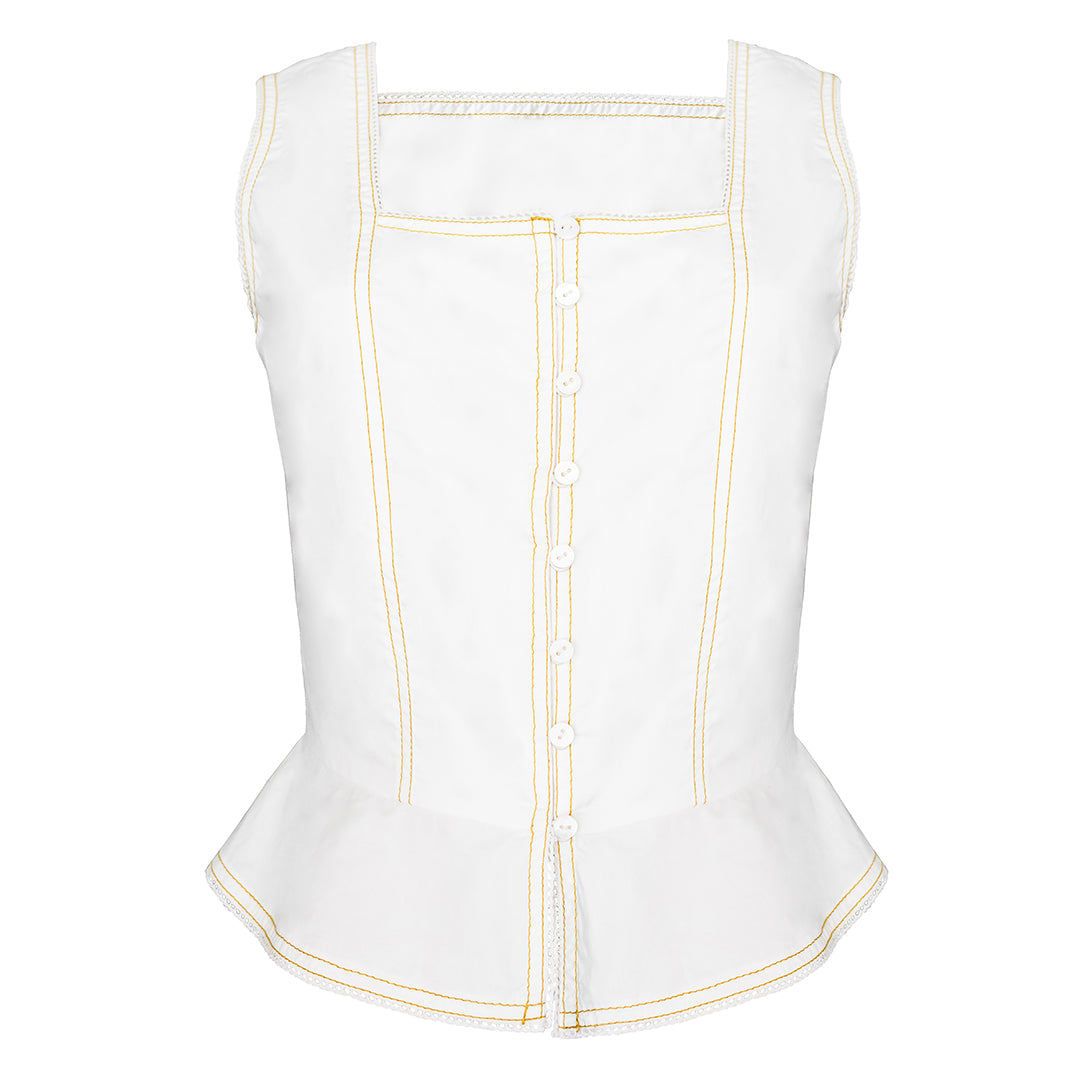 MASON'S DAUGHTER Emma Top, White Poplin