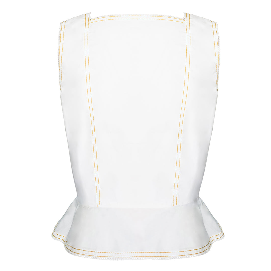 MASON'S DAUGHTER Emma Top, White Poplin