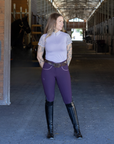 Evolution Full Seat Breeches - Dark Plum - HIGH WAIST