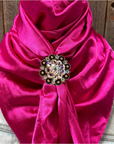 35X35" Solid Fuchsia Wild Rag / Scarf WRS12 - Crystal Concho Wild Rag Slides - Assorted