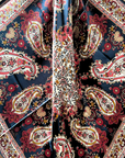 35X35" Navy and Burgundy Flowers and Paisley Wild Rag / Scarf WR1030