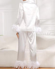 Heavenly Feathered Silk Pajamas in color options