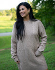 Aura Cable Knit Sweater Dress