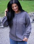 Kairi Exposed Seam Waffle Knit Top