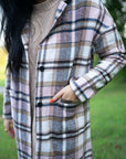 Lilia Plaid Button Up Lapel Jacket