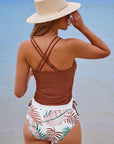 Everlee Stripe Drawstring Tummy Control Tankini Swimsuit