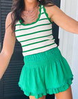 Stripe Scalloped Edge Sweater Tank