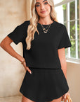 Cropped Tee and Ruffle High Waist Skort Set