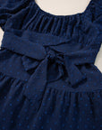 Malaya Swiss Dot Tied Tiered Dress