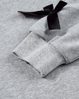 Bow Applique Drop Sleeve Round Neck Sweatshirt