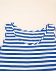 Stripe Sleeveless Tiered Mini Dress