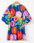 Iyla Floral Split Neck Babydoll Dress
