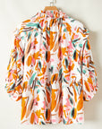 Aurelia Drawstring Frilled V Neck 3/4 Sleeve Blouse