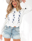 Mia Scallop Hem Cropped Sweater