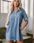 Makenzie Short Sleeve Collared Denim Dress