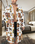 Cowboy Collage Western Men's Bath Robe