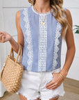 Stripe Lace Patchwork Tank Top