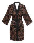 Brown Black Aztec Women's Lounge Kimono Robe