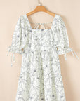 Ariya Floral Shirred Back Puff Sleeve Dress