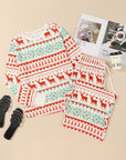 Christmas Reindeer Fair Isle Stripe Pajama Set