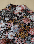 Floral Print Mesh Mock Neck Top