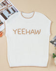 YEEHAW Stitch Edge Crew Neck Sweater Top
