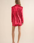 Sleek Metallic Blazer Set