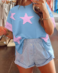 Star Patchwork Short Sleeve T-Shirt