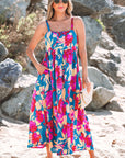 Goldie Floral High Waist Sleeveless Flared Long Dress