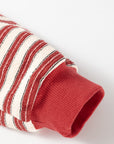 Stripe Buttoned Collared V-Neck Drop Shoulder Top
