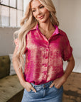 Amoura Metallic Sheen Buttoned Top