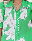 Floral Ric-Rac Puff Sleeve Shirt